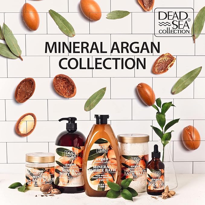 Dead Sea Collection Body Oil with Argan - Dry Skin Moisturizer and Hydrating Massage - Nourishing