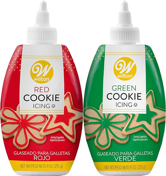 Wilton Red and Green Cookie Icing Set, 2 Count (Pack of 1)