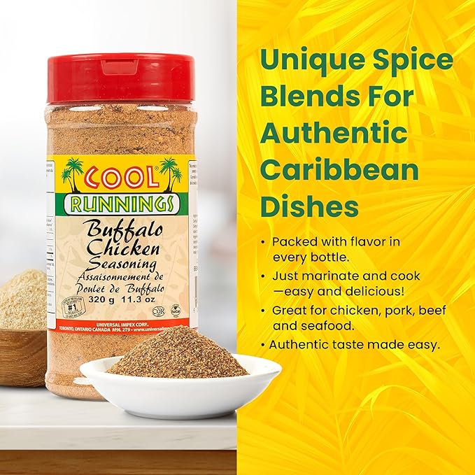Cool Runnings Buffalo Chicken Seasoning 320g - Bold and Tangy Spice Blend for Grilling Meats, and Roasting Chicken, Perfect for Wings and BBQ