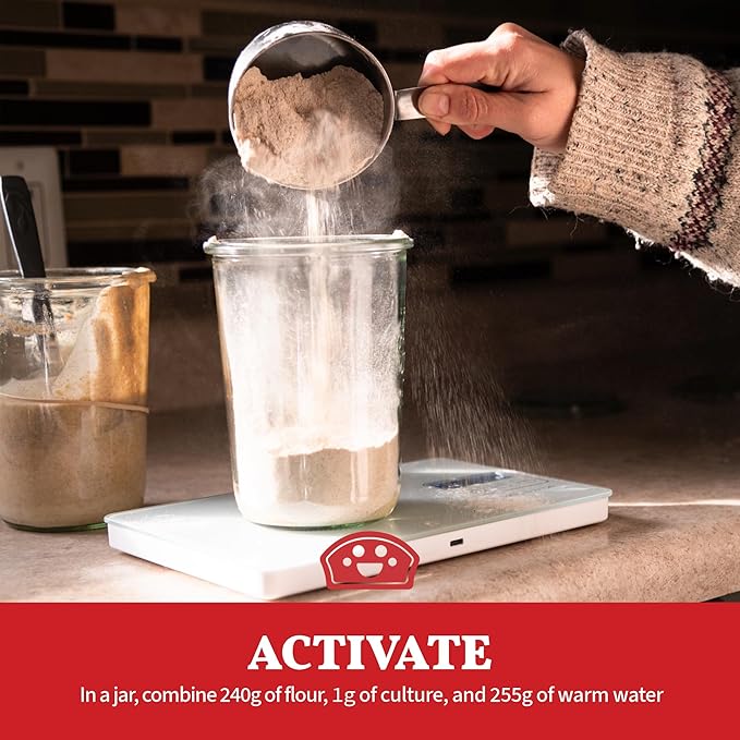 Bakers Club Rapid 24-Hour Sourdough Starter Culture - Makes 5 Batches - Mix, Ferment & Bake Next Day - Tangy Flavor without Weeks of Waiting - Best Dehydrated Sour Dough Starter for Home Bread Bakers