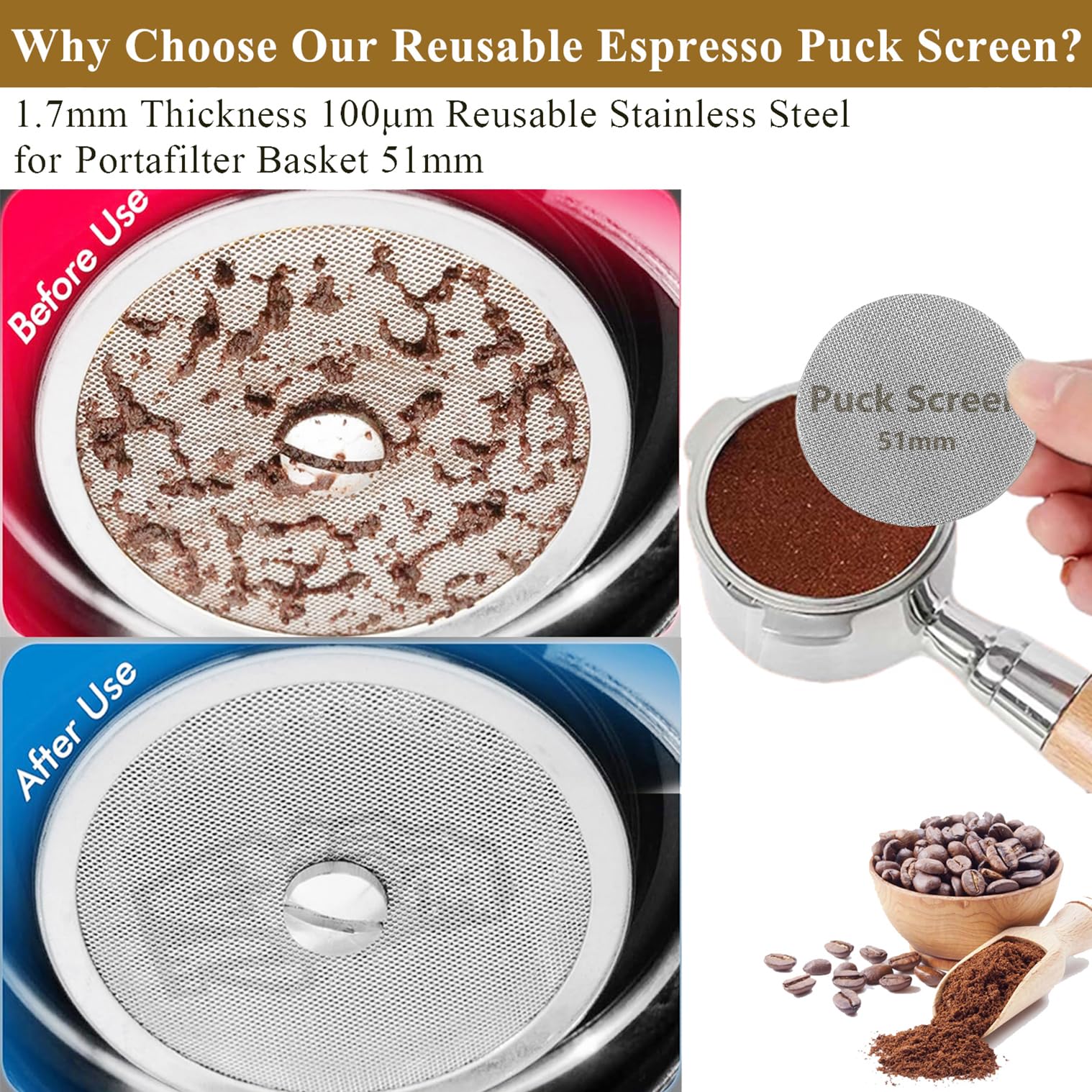 51mm Espresso Tamper Espresso Accessories Kit: Espresso Tamper Set, Coffee Tamper Espresso Tools