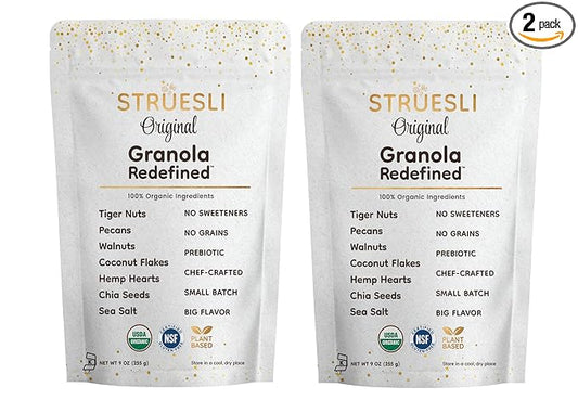 Struesli - Organic Original Granola Redefined | No Added Sweeteners, No Grains | Keto & Paleo Friendly | Gluten-Free, Grain-Free | Healthy Adult Snack | High-Fiber, Nutrient-Rich, Satisfying Crunch