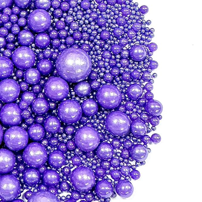 Sprinkles Edible Purple Pearl Sugar Sprinkles Candy 142g/5.01oz Mix Size Purple Pearls Baking Cupcake Toppers Cookie Ice Cream Decorations for Wedding Parties Valentines Day Halloween Christmas