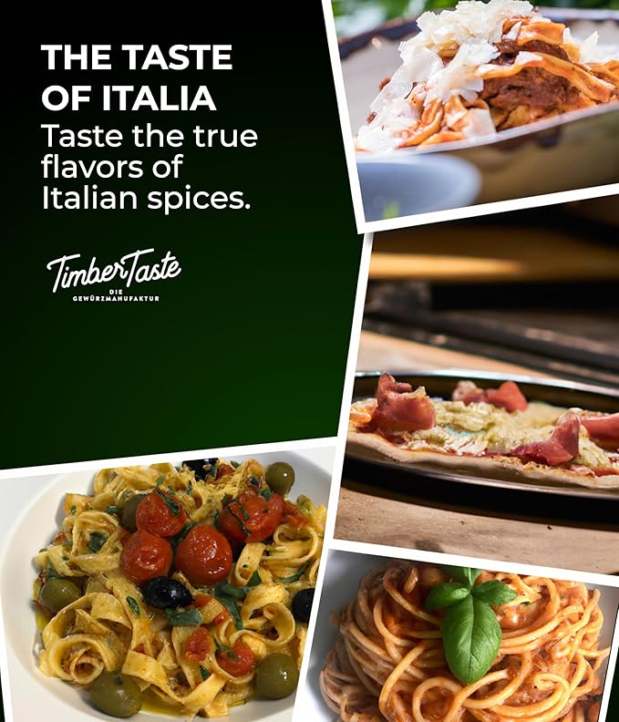 TIMBER TASTE® Italian Spice Gift Set - Gourmet Flavors of Italy - Italian Spices & Seasonings Set for Men & Women - Gifting for Men's Birthdays - Dad Birthday Gifting Ideas