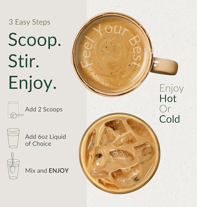 BIOptimizers Mushroom Coffee Alternative ??Salted Caramel Drink ??Lion?™s Mane, Chaga, Reishi + Collagen Peptides for Focus, Energy & Gut Health ??Adaptogenic Mushrooms & MCT Powder ??15 Servings