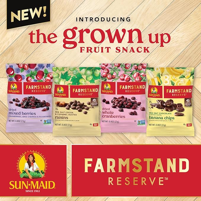 Sun-Maid Farmstand Reserve Whole Dried Cranberries - 8 oz Bag (Pack of 4) - Total of 32 Ounces