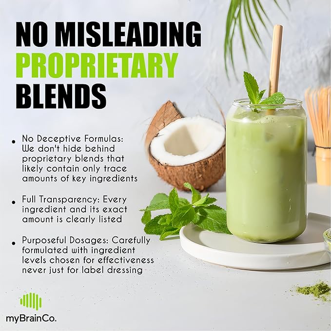 Nootropic Greens - Premium All-in-One Body, Brain & Longevity Optimization Nutrition. Organic Greens & Superfoods, Alpha-GPC, L-Theanine, Lion?™s Mane, TMG, NR, NAC & More. (15.9 oz)