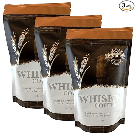 Edinburgh Tea & Coffee Company, Whisky Flavored Ground Coffee, 7oz Bag (Pack of 3)