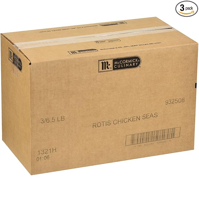 McCormick Culinary Rotisserie Chicken Seasoning, 6.5 lb (Pack of 3) - Three 6.5 Pound Containers of Rotisserie Chicken Seasoning Rub for Poultry Dishes, Best for Restaurant Use