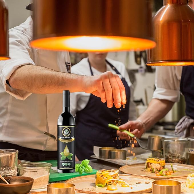 M.G. PAPPAS High Polyphenol Rich Basil Infused Olive Oil - Extra Virgin Olive Oil - Over 500mg/kg - Cold Pressed & Unfiltered - High Hydroxytyrosol Greek Olive Oil - Award Winning