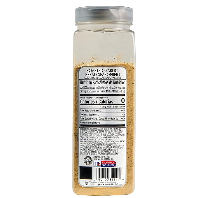 McCormick Culinary Roasted Garlic Bread Seasoning, 20 oz - One 20 Ounce Container of Garlic Seasoning Blend for Fresh Garlic Bread, Pasta, Pizza, Sauces and More