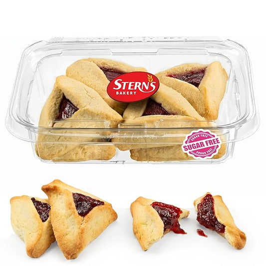 Sugar Free Cookies | [10 Count] Strawberry Filled Hamentaschen Cookies | Diabetic Cookies for Adults | Sugar Free Cookies and Snacks | Nut Free | Stern’s Bakery