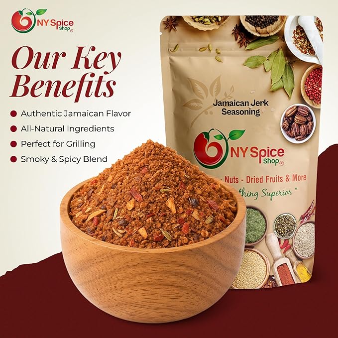 NY SPICE SHOP Jamaican Jerk Seasoning - 6 Ounce Jamaican Jerk Mix Spice Blend for Marinating Chicken, Meat, Beef and Fish - All Purpose Seasoning for Cooking