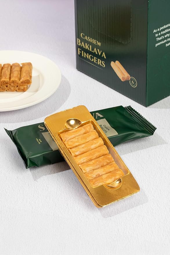Snacklava Cashew Baklava Fingers - 20 Pack (12 Pieces per Pack) - No Artificial Ingredients, Colors or Preservatives