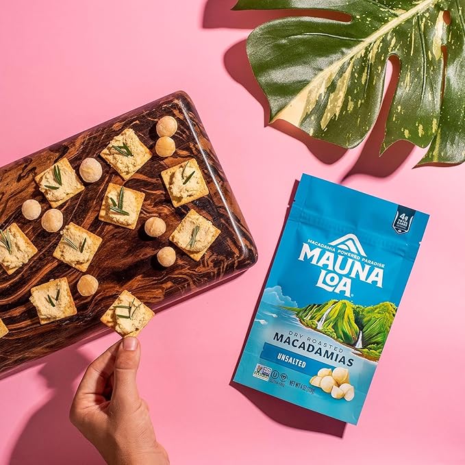 Mauna Loa Premium Hawaiian Roasted Macadamia Nuts, Unsalted Flavor 4 Oz (Pack of 6)
