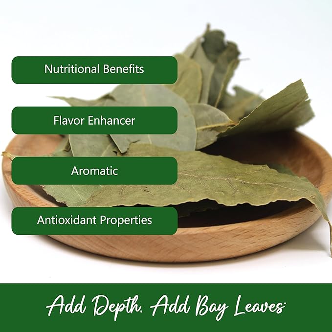 NPG Whole Bay Leaves 16 Oz, Dried Laurel Leaf, Aromatic Spice Herbs for Cooking Stew, Soup, Sauces, Seafood, Meat, and Vegetable Dishes