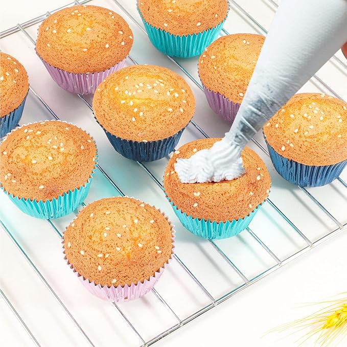 Caperci Orchid Purple Foil Cupcake Liners Standard Muffin Wrappers Greaseproof Baking Cups, 150-Pack