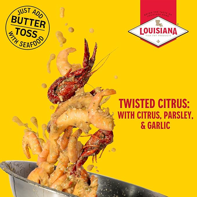 Louisiana Fish Fry Cajun Drip Twisted Citrus Butter Seasoning Mix - Seasoned Butter Sauce for Seafood - 2 oz. Bag (Pack of 3) - Just Add Butter and Toss with Seafood - Add a Burst of Flavor to Your Boiled Seafood with Cajun Drip