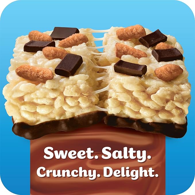 Rice Krispies Treats Bliss Crispy Marshmallow Squares, Snack Bars, Chocolate Sea Salt Pretzel (6 Boxes, 36 Bars)