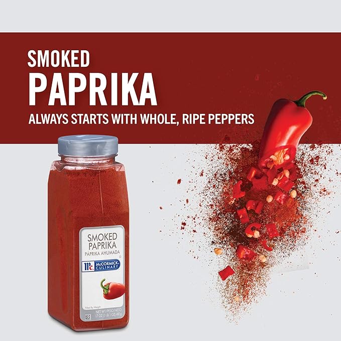 McCormick Culinary Smoked Paprika, 17 oz (Pack of 6) - Six 17 Ounce Containers of Sweet and Smoky Paprika Perfect for Spanish Cuisine, Chicken, Fish, Pork, Potatoes, and More