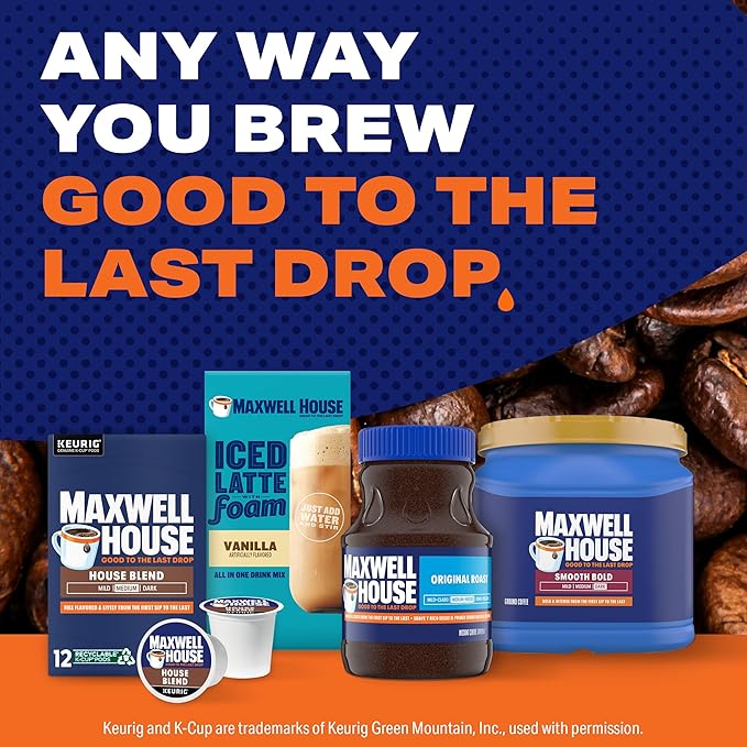 Maxwell House Smooth Bold Dark Roast Ground Coffee, 26.7 oz Canister