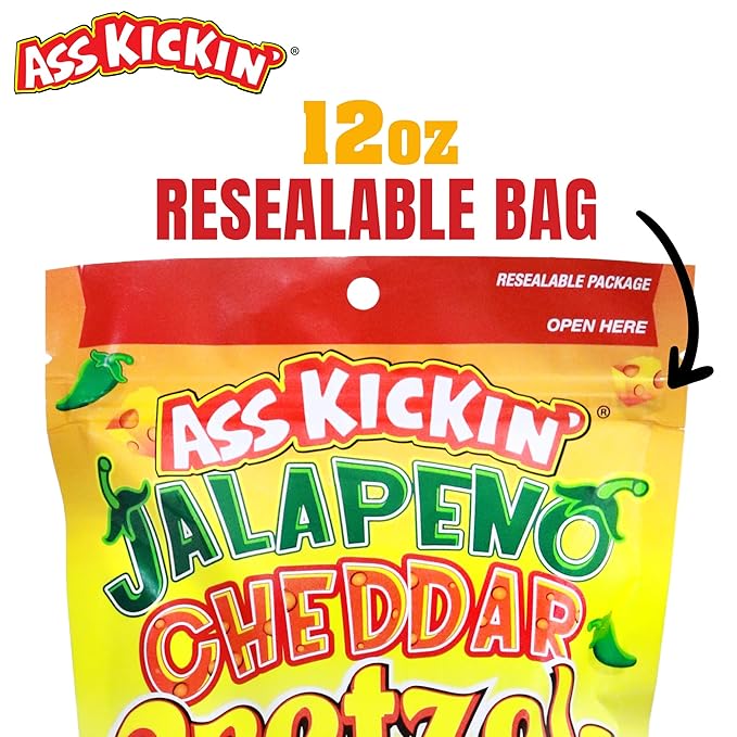 ASS KICKIN??Pretzels 12 Ounce Size Flavor Pack Seasoned Pretzel Twists (12oz, Jalapeno Cheddar)