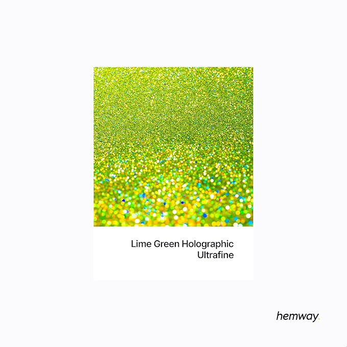 Hemway Premium Glitter Shaker - Lime Green Holographic | 130g Ultrafine Metallic Flake Sequins for Resin & Epoxy Crafts | Craft Supplies for Tumblers, Festival, Art