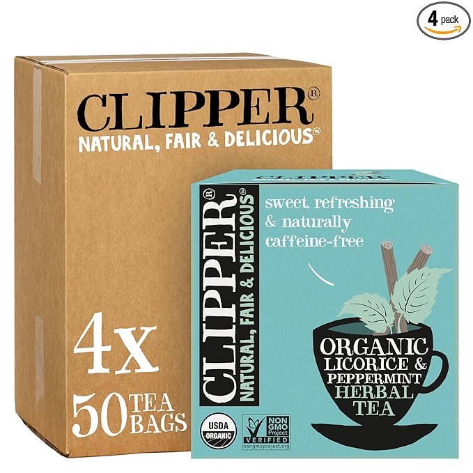 Clipper Tea Peppermint & Licorice Teabags ??Caffeine Free, USDA Organic, Great Hot or Iced ??Sweet, Refreshing, Natural, Fair & Delicious Sweet ??200 Tea Bags