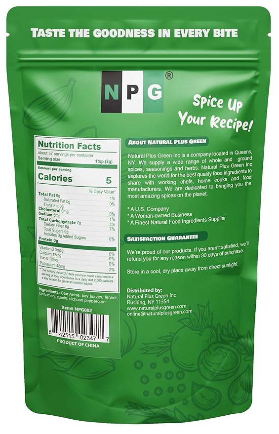 NPG Authentic Chinese Five Spice Powder 4 Ounces, Gluten Free, All Natural Ground Chinese 5 Spice Powder, No Preservatives No MSG, Mixed Spice Seasoning for Asian Cuisine & Stir Fry