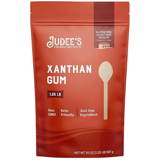 Judee's Gluten Free Xanthan Gum - 20 oz - Baking Supplies - Delicious and 100% Gluten-Free - Great for Keto Syrups, Soups, and Sauces - Enhances Texture and Thickens Dough and Baked Goods
