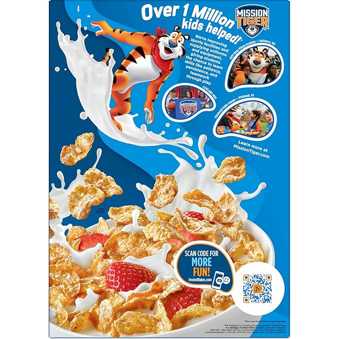 Kellogg's Frosted Flakes Breakfast Cereal, Fat Free, Giant Size, 28.5 oz