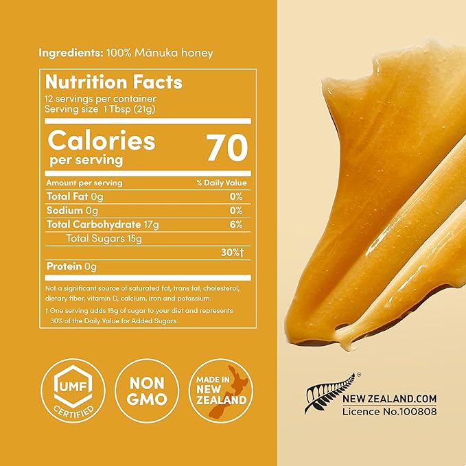 Me Today Manuka Honey, UMF 20+/MGO 826+ from New Zealand Authentic, Raw & Unpasteurized Honey | Raw Manuka Honey for Daily Wellness Support | Delicious Honey Crafted by Bees in 8.8oz