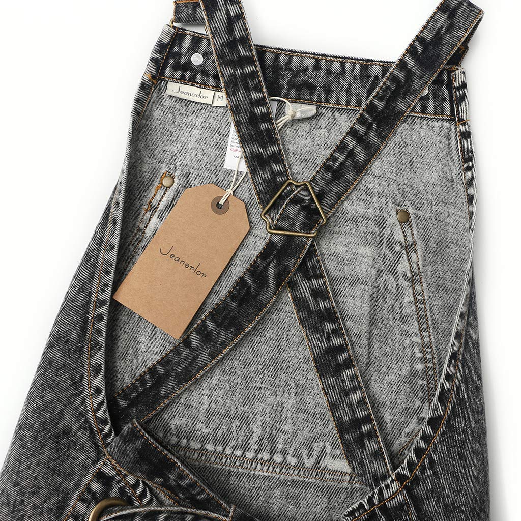 Jeanerlor - Denim Apron with Pockets for Hair Stylist Gardening Craftsmen Barista Women Hairdresser