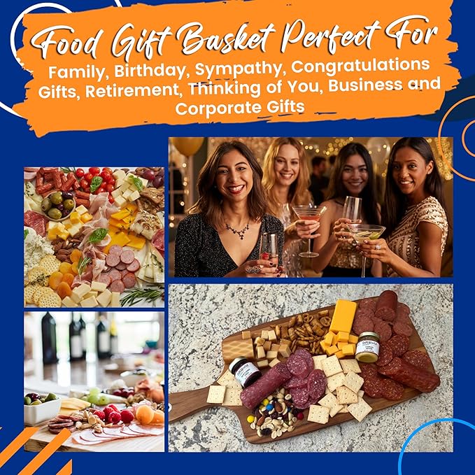 Deluxe Meat and Cheese Gift Basket ??Gourmet Charcuterie Assortment & Snack Bundle