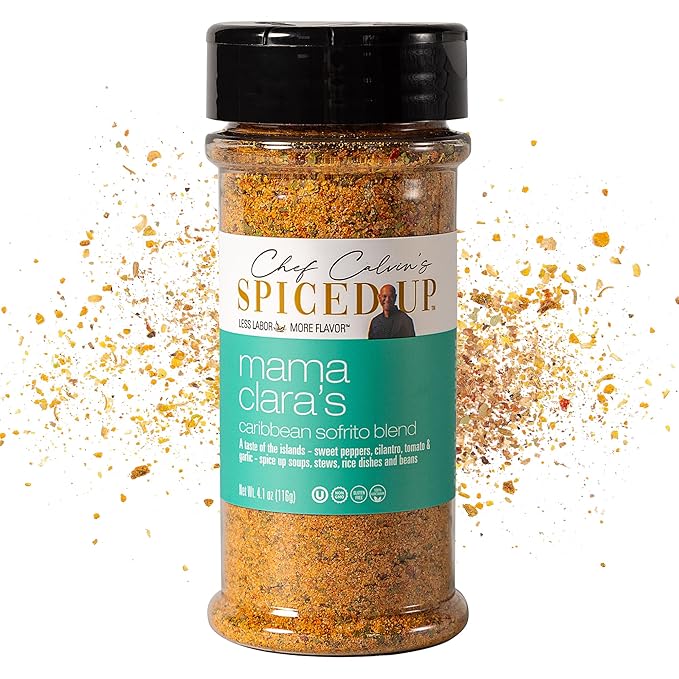 Spiced Up Mama Clara Sofrito Seasoning ??Latin-Inspired Blend with Tomato, Garlic, Onion & Herbs ??Bold Sofrito-Style Spice for Rice, Beans, Soups & Stews ??Vegan, Non-GMO, Gluten-Free ??4.1 oz