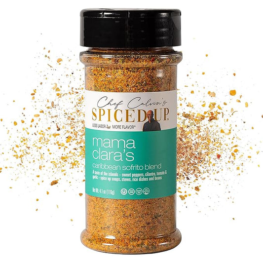 Spiced Up Mama Clara Sofrito Seasoning ??Latin-Inspired Blend with Tomato, Garlic, Onion & Herbs ??Bold Sofrito-Style Spice for Rice, Beans, Soups & Stews ??Vegan, Non-GMO, Gluten-Free ??4.1 oz