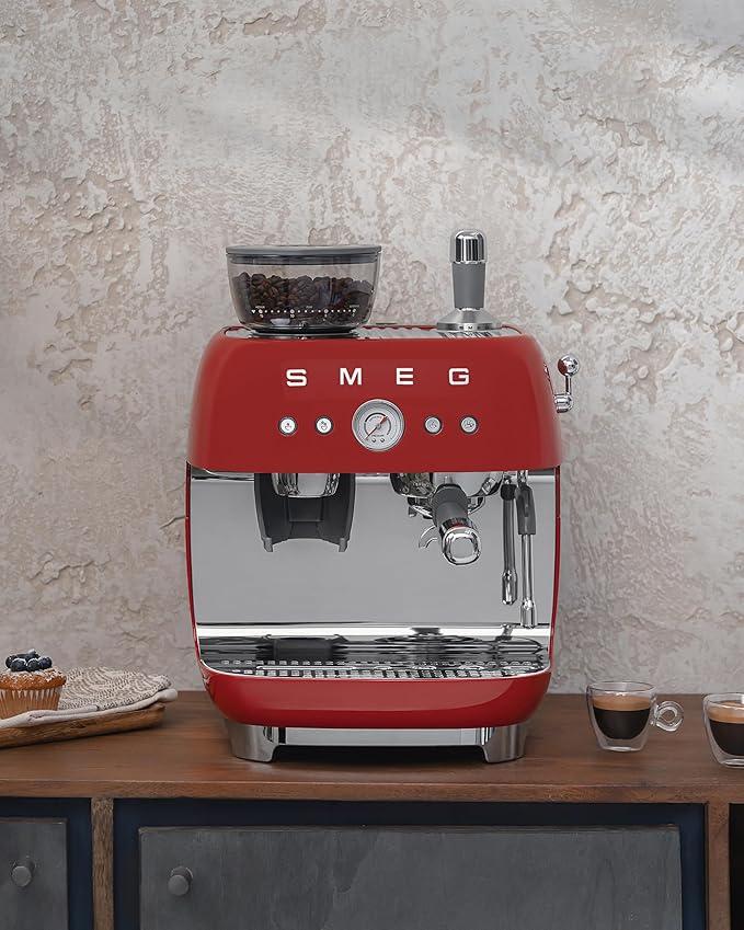 Smeg Semi-Automatic Espresso Machine (Red)
