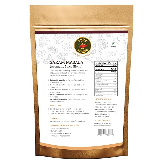 Spice Magic Garam Masala Powder 3.5oz (100g) | Indian Spice Blend | 100% All-Natural, Salt-Free, Vegan, Non-GMO