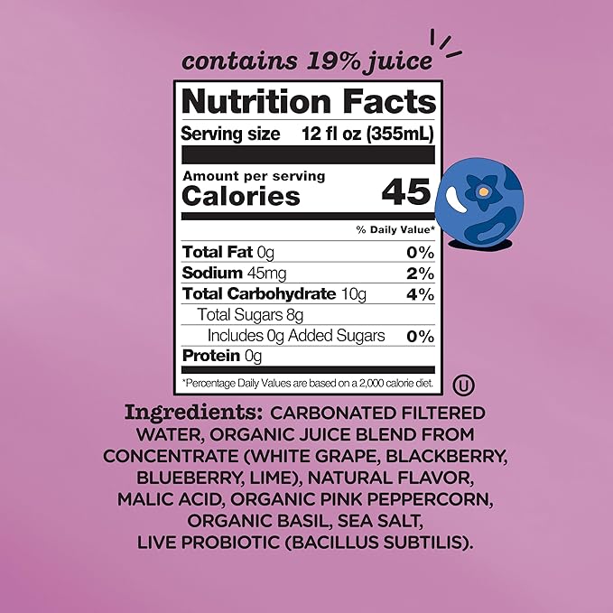 Culture Pop Soda, Wild Berries & Lime, Probiotic Low Sugar Soda, Sparkling Juice Alternative, Non-GMO, Kosher, Gluten-Free, No Stevia (12pk)