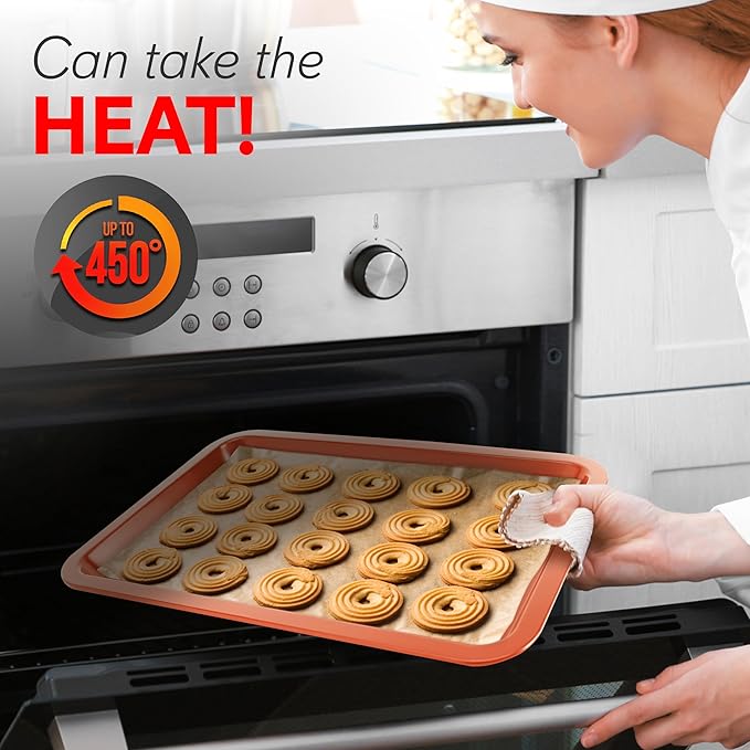 NutriChef 10-Piece Kitchen Oven Baking Pans - Deluxe Carbon Steel Bakeware Set with Stylish Non-stick Gray Coating Inside and Out, Dishwasher Safe & PFOA, PFOS, PTFE Free