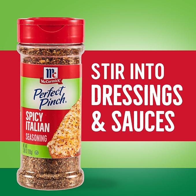 McCormick Perfect Pinch Seasoning, Spicy Italian, For Adding Italian Flavor with a Kick to Pizza, Pasta, Dressings & Sauces, 3.88 oz