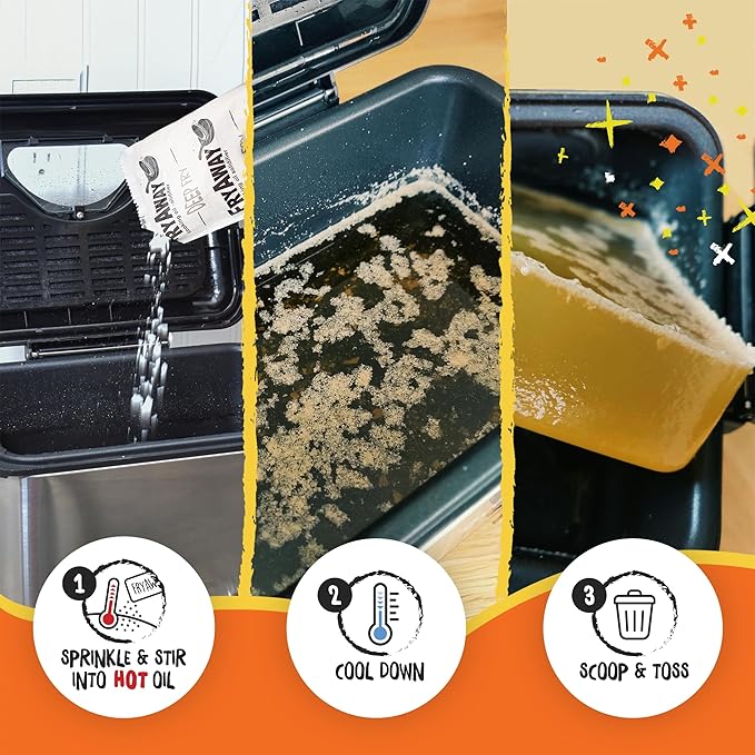 FryAway Cooking Oil Solidifier, Vegetable/Canola Oil Hardener for Easy Disposal, Natural Oils Solidifies, Grease Solidifying Powder, Waste Solution As Seen on Shark Tank, Pan Fry, Up to 8 Cups