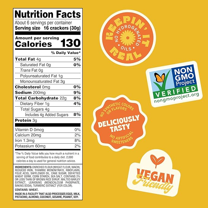Back to Nature - Crispy Wheat Crackers - Real Ingredients like Wheat Flour & Sea Salt - Non-GMO - 6.5 Ounce