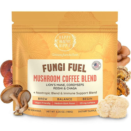Mushroom Coffee with 125mg Caffeine ??Lion?™s Mane, Cordyceps, Reishi & Chaga | Adaptogen Nootropic