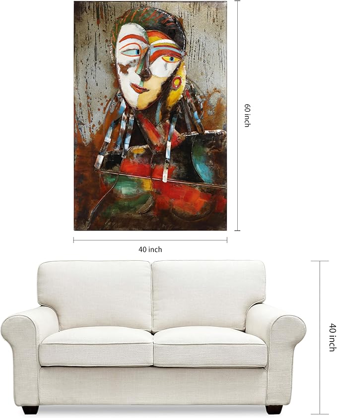 Empire Art Direct Homme I Mixed Media Iron Hand Painted Dimensional Wall Art, 60" x 40" x 3.2", Ready to Hang
