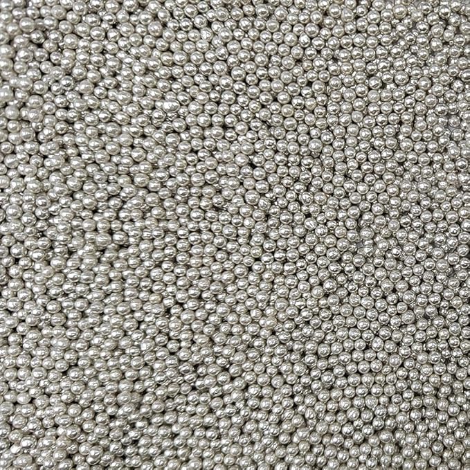 Homankit Silver Nonpareils Sprinkles Edible Cookie Decorations Mini Pearls for Decorating Cake, Baking, Cupcake Toppers, Ice Cream, Donuts 3.88 Ounce