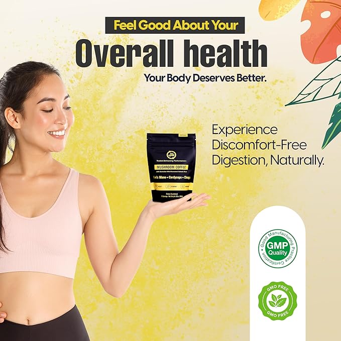 Lifecykel Mushroom Coffee – Arabica Blend with Lion’s Mane, Chaga Extract, Cordyceps & Kakadu Plum | Focus | Adaptogenic, Smooth & Jitter-Free | 106 mg