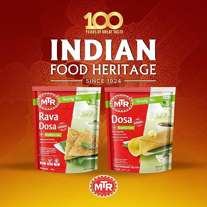 MTR Instant Assorted Mix - Ready to Cook Authentic Indian Breakfast, Lunch, Dinner or Snack Meal - No Added Preservatives - A Quick & Easy Recipe Suitable for Vegetarians - (Dosa Mixes, Pack of 2)