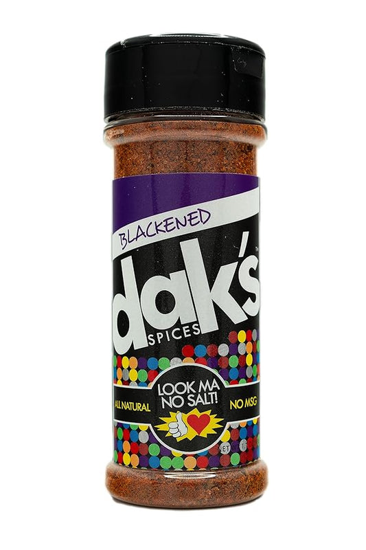 DAK's Spices Blackened Mouth Watering Seasoning Blend | 100% Salt Free | Premium & Healthy Seasoning | MSG Free, Preservative Free, Potassium Chloride Free | Low Carb & Keto Friendly | Perfect for Clean Eating & Adding Flavor to Recipes | 1.5 oz