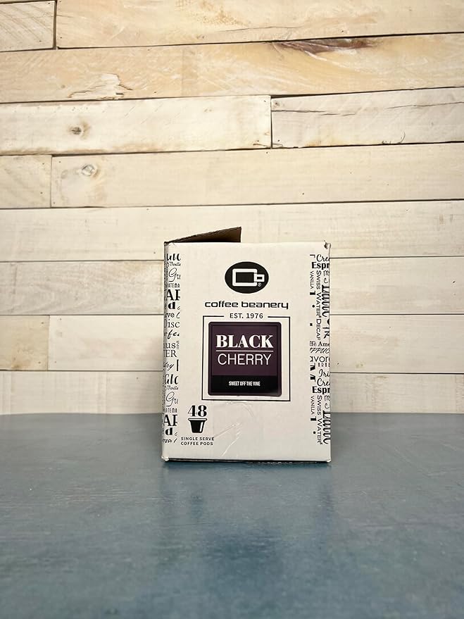 Black Cherry Coffee Pods by Coffee Beanery | 48ct Bulk Medium Roast Arbica Coffee